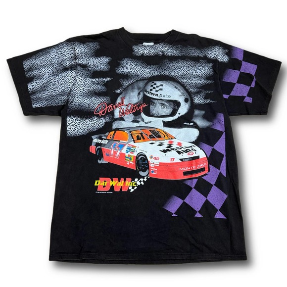 NASCAR Darrell Waltrip 1995 Vintage AOP Purple Racing T Shirt - Picture 1 of 6